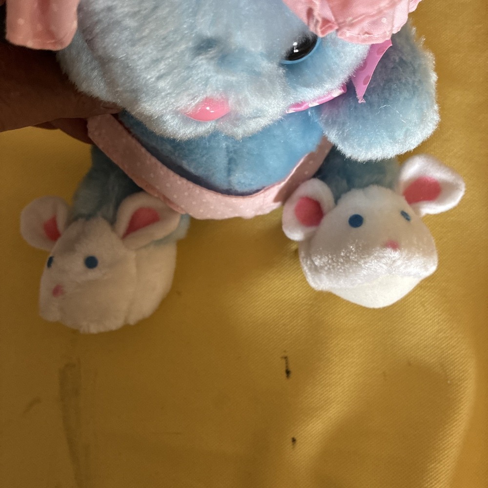 1989 FAIRVIEW BUNNY Rabbit BLUE White Feet Plush Stuffed Animal Toy Vintage 10" - Picture 7 of 11